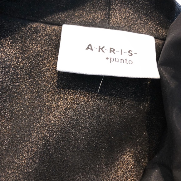 Akris Punto Gold and Brown Metallic Leather Jacket - Picture 7 of 7